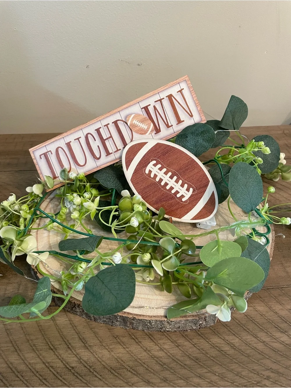 Football Party Centerpieces (Set of 6) Rustic First Year Down Birthday